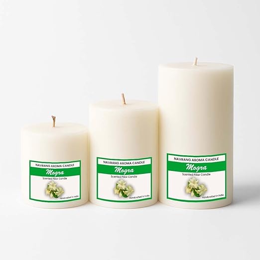 Set of 3 Scented Pillar- Candles Pineapple Fragrance ( 2x2, 2x4, 2x6 Inches Candle )