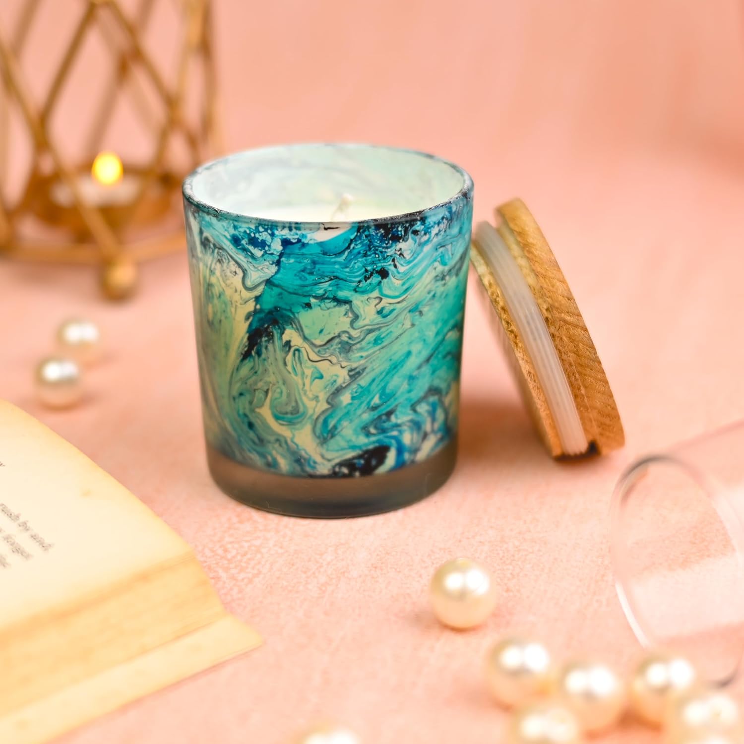 Navrang Aroma Candles Marble Glitter Scented Candles for Home Décor