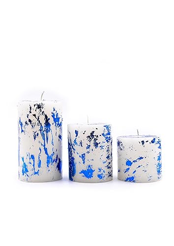 Set of 3 Metallic Pillar Candles - Navrang Aroma Candles
