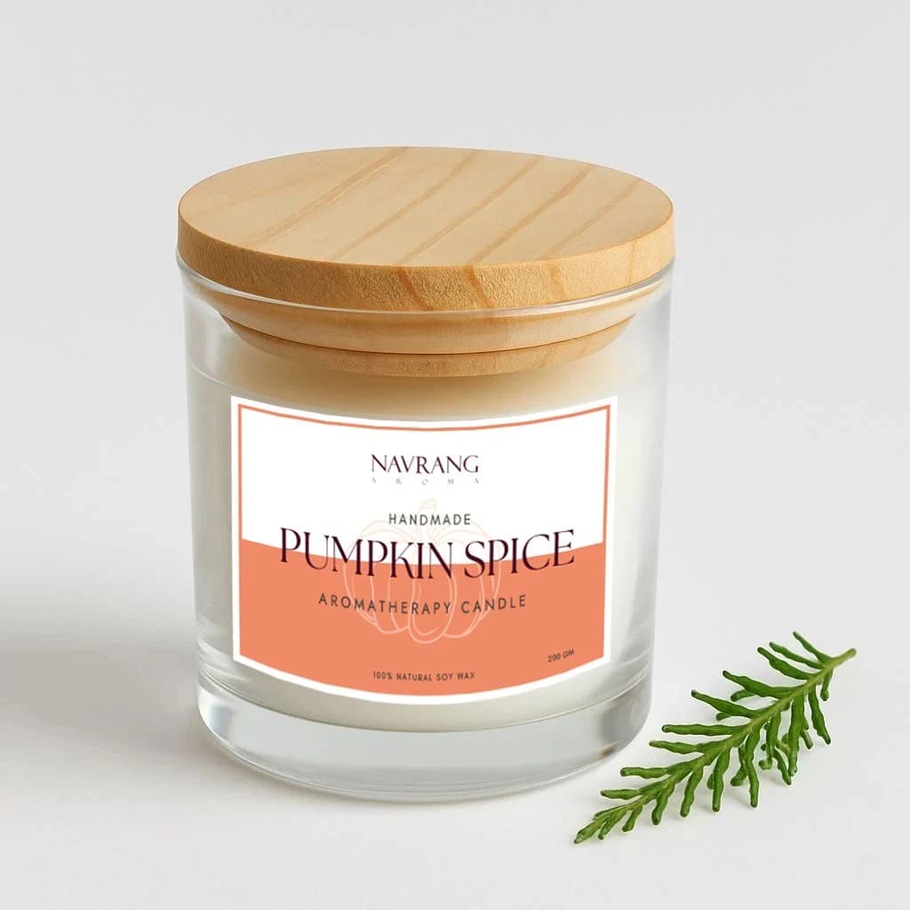 Navrang Aroma Candles- Plain Glass Jar Candle with Lid (200g) Handmade Aromatherapy Candle