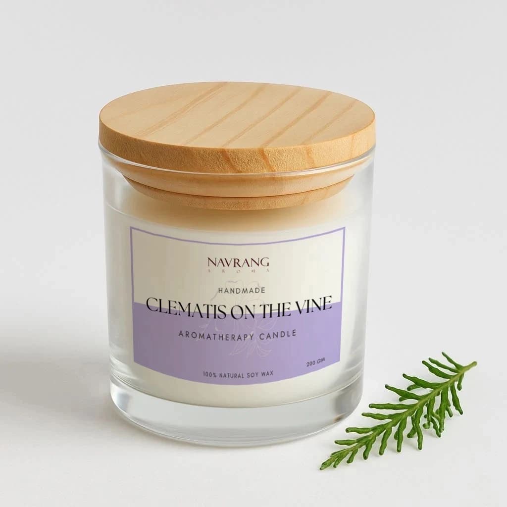 Navrang Aroma Candles- Plain Glass Jar Candle with Lid (200g) Handmade Aromatherapy Candle