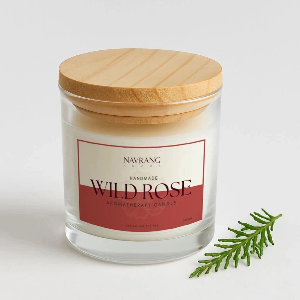 Navrang Aroma Candles- Plain Glass Jar Candle with Lid (200g) Handmade Aromatherapy Candle