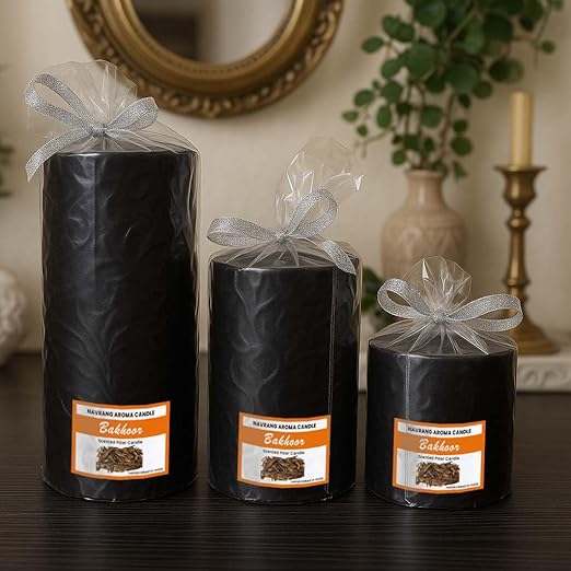 Set of 3 Scented Pillar- Candles Pineapple Fragrance ( 2x2, 2x4, 2x6 Inches Candle )