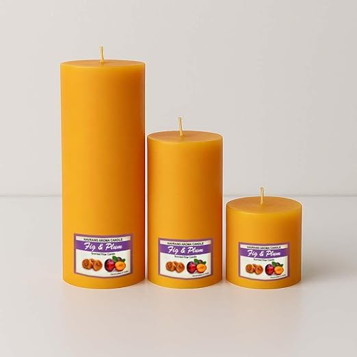Set of 3 Scented Pillar- Candles Pineapple Fragrance ( 2x2, 2x4, 2x6 Inches Candle )