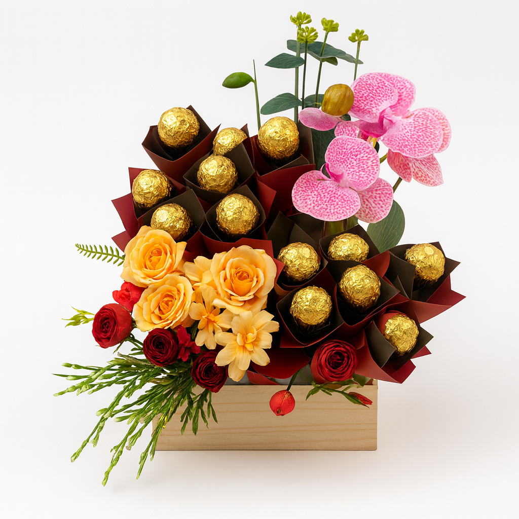 Luxury Chocolate & Floral Gift Arrangement