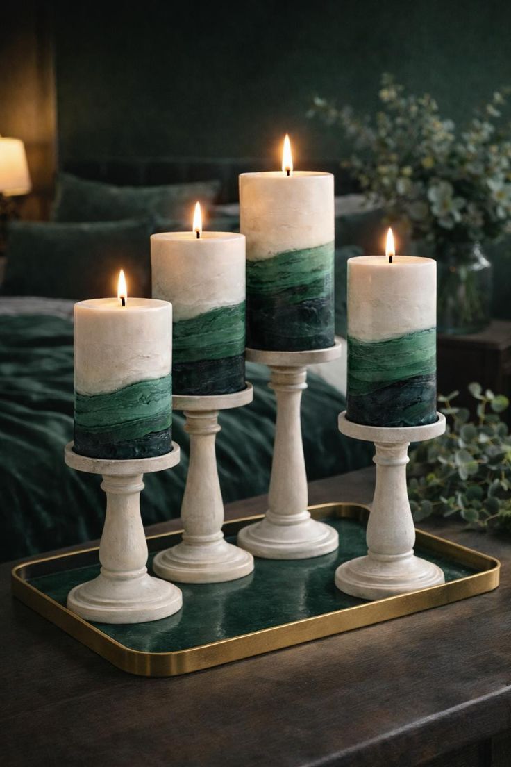 Green Pillar Candle