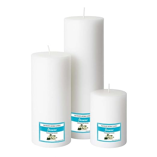 Set of 3 Scented Pillar- Candles Pineapple Fragrance ( 2x2, 2x4, 2x6 Inches Candle )