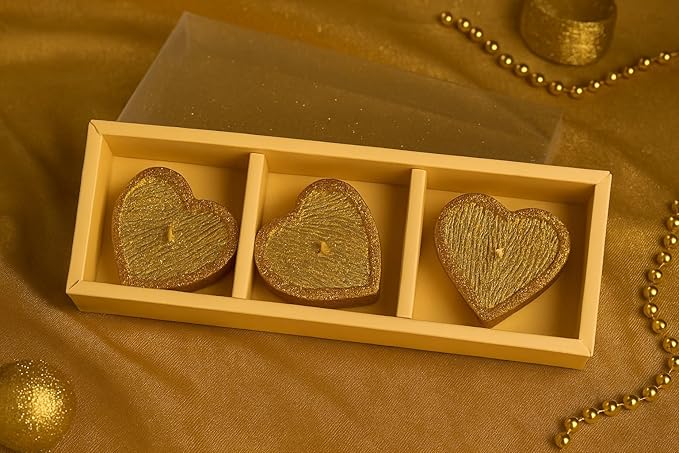 Heart Shaped Decorative Candles – Pack of 3