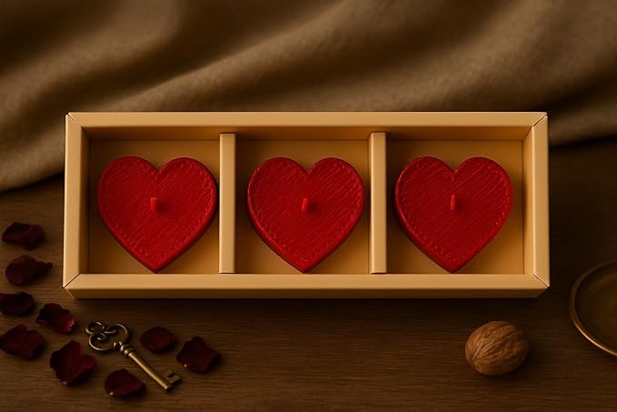 Heart Shaped Decorative Candles – Pack of 3