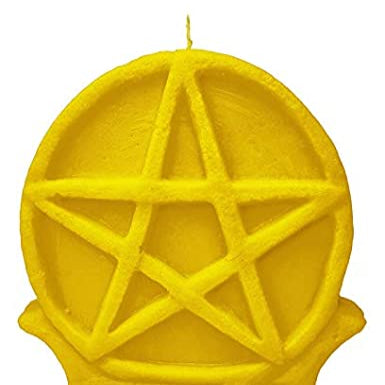 Yellow Pentacle Candle - 400 gm | Aromatherapy Scented Candle | Navrang Aroma Candles