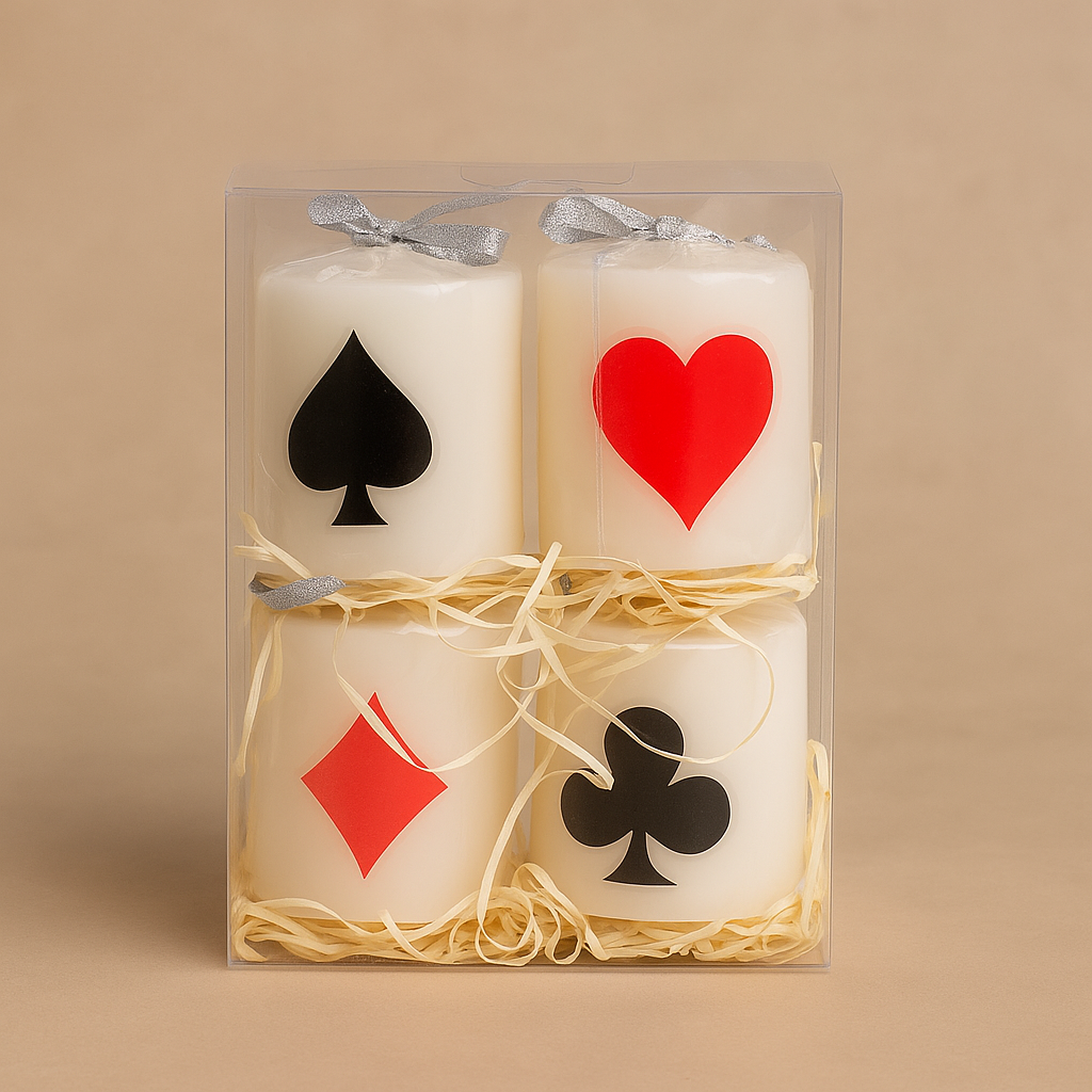 Playing Card Theme Candles – Set of 4 (Gift Pack)