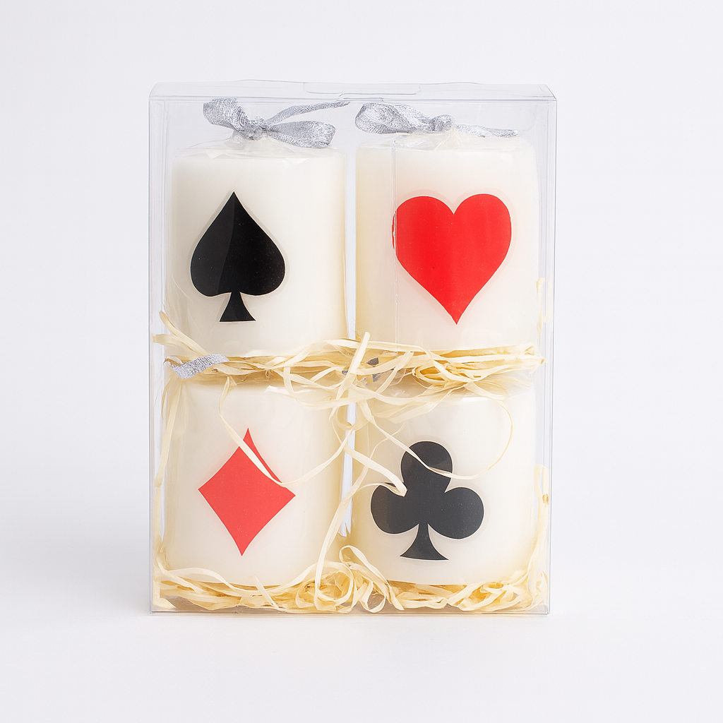 Playing Card Theme Candles – Set of 4 (Gift Pack)