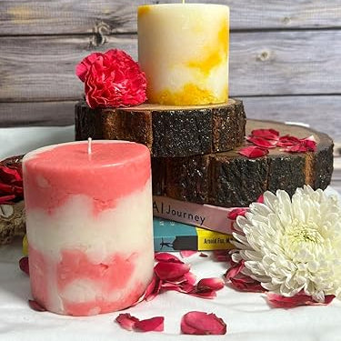Rustic Scented Pillar Candles – Handcrafted Home Decor for Festivals