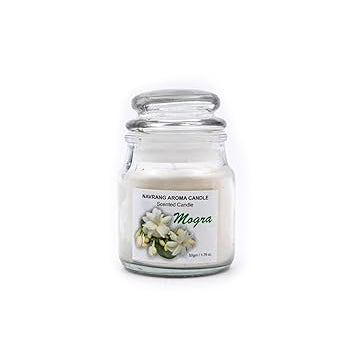Mogra Scented Yankee Jar Candle - Lasts Upto 48 Hours