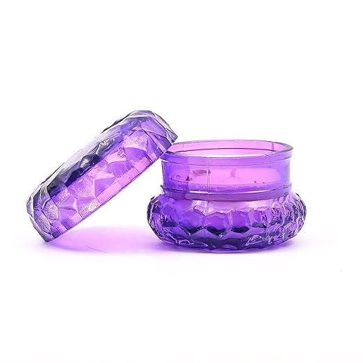 Diamond Cut Scented Candle with Lid |100% Pure Soy Wax | Impressive Design for Home Décor | Eco Friendly | Smokeless and Clean Burning | Aroma Therapy (Purple) || The Remedial store