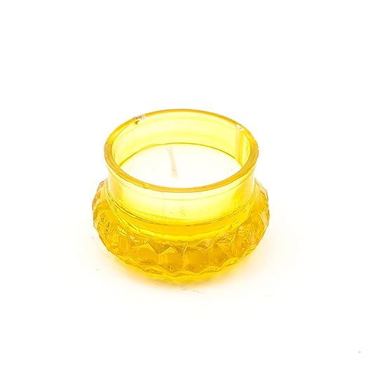 Diamond Cut Scented Candle with Lid |100% Pure Soy Wax | Impressive Design for Home Décor | Eco Friendly | Smokeless and Clean Burning | Aroma Therapy (Yellow) || The Remedial store