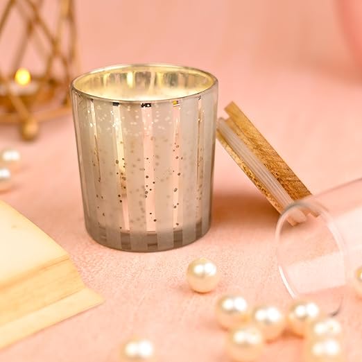 Silver Marble Glitter Scented Candles Gift Set for Home Decor – Small Glass Jar Candles for Relaxation, Aromatherapy & Gifting - Fragrance Candles for Room & Living Space || THE REMEDIAL STORE