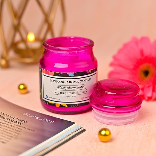 Black Cherry meriot - NAVRANG Yankee Candle Classic Jar Scented Candles-Relaxing Aromatherapy for Home & Office