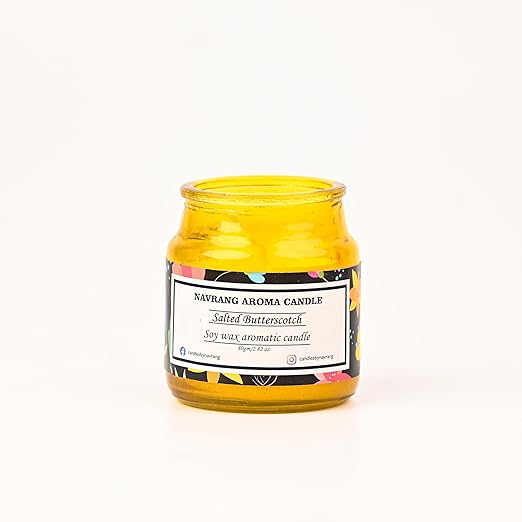Salted Butterscotch - NAVRANG Yankee Candle Classic Jar Scented Candles-Relaxing Aromatherapy for Home & Office