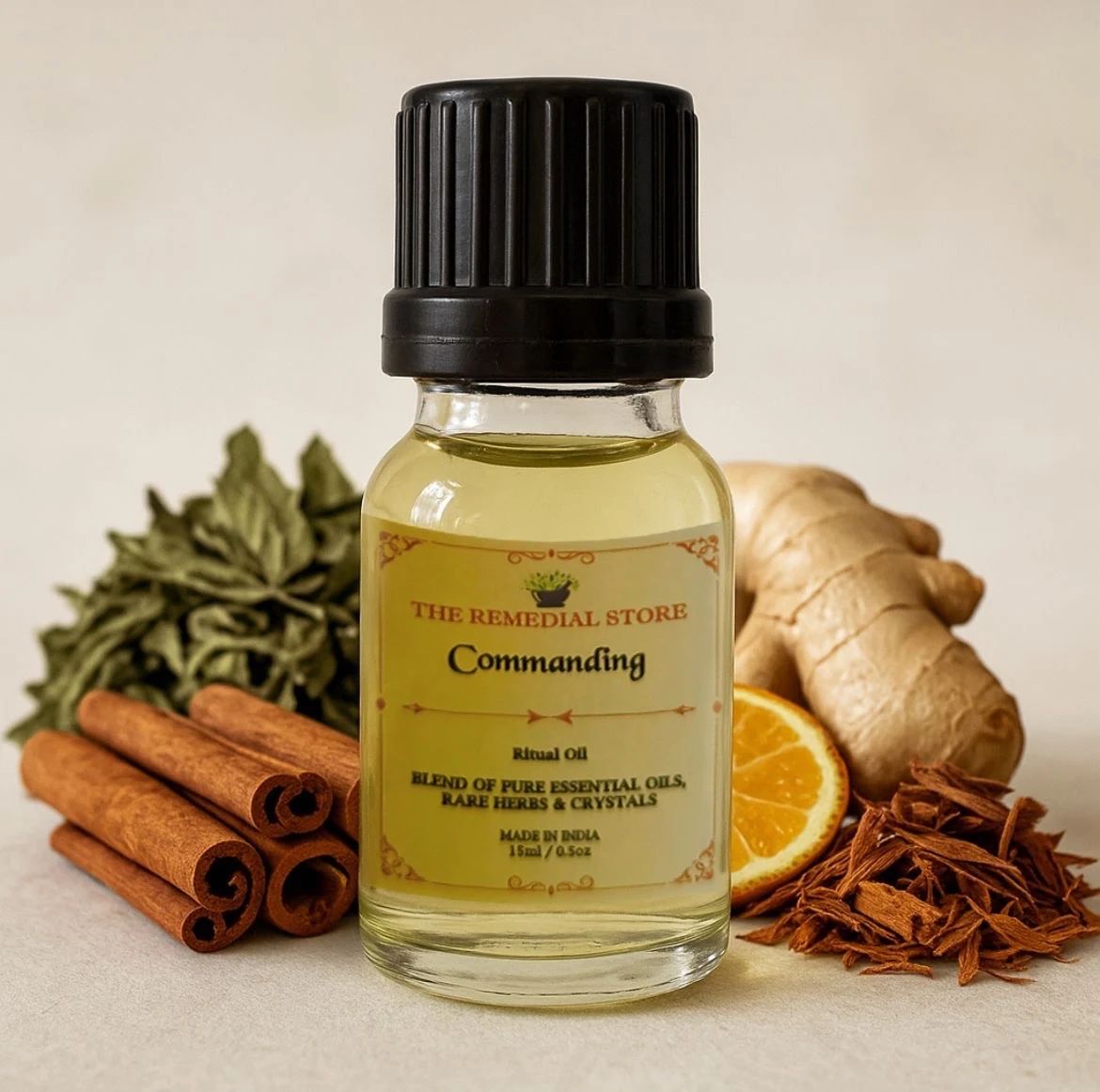 Commanding Ritual Oil – 15ml | Pure Essential Oils, Rare Herbs & Crystals || The Remedial Store