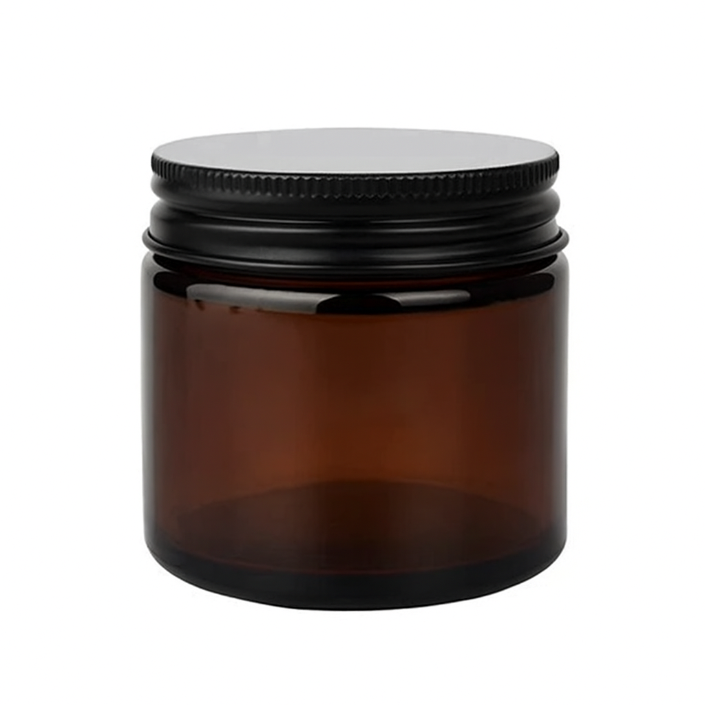 Pack of 12 Empty Amber Glass Jar 70ml with Black Lid – Versatile Storage for Candle Making or Cosmetic Use – The Remedial Store
