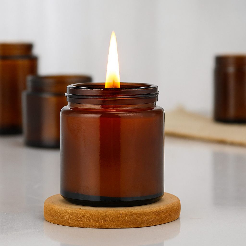 Pack of 24 Empty Amber Glass Jar 70ml with Black Lid – Versatile Storage for Candle Making or Cosmetic Use – The Remedial Store