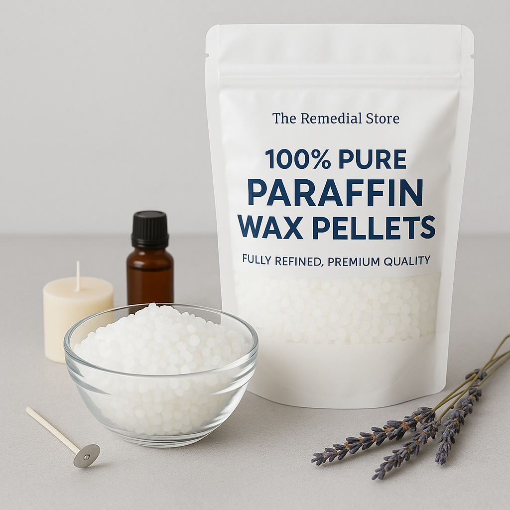 500G - 100% Pure Paraffin Wax Pellets – Fully Refined, Premium Quality for Candle Making, Cosmetics & DIY – by The Remedial Store