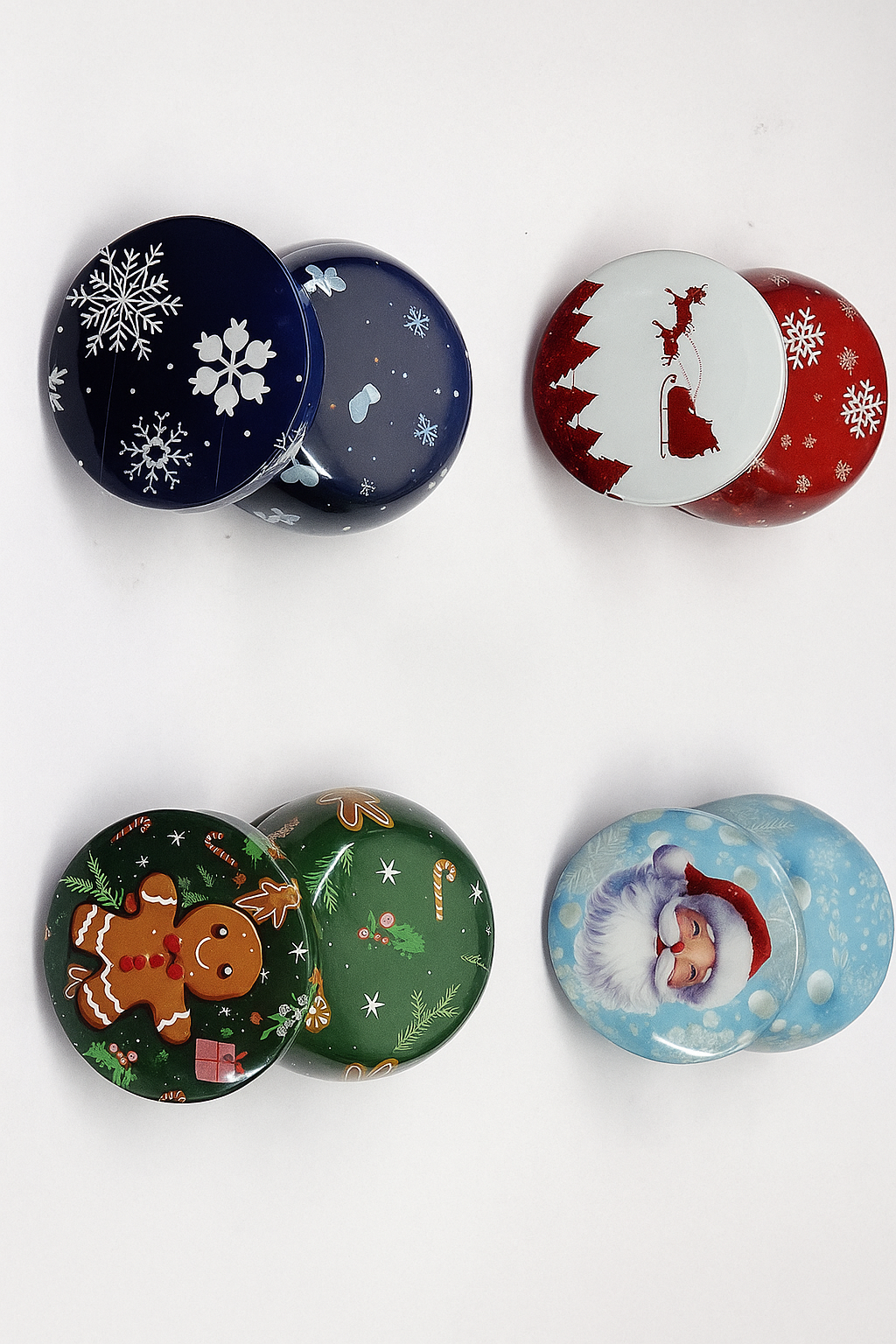 Christmas-Themed Moroccan Candle Tin Jars – Set of 4 | Holiday Decorative Containers by The Remedial Store (1000)